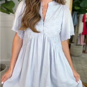 Baby Blue Eyelet Dress